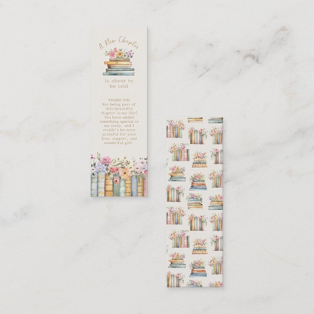 Ein neues Kapitel Wildblume Book Lesezeichen Bevor Mini Visitenkarte (A New Chapter Wildflower Book Bookmark Favor Mini Business Card by Painted Paperie
)