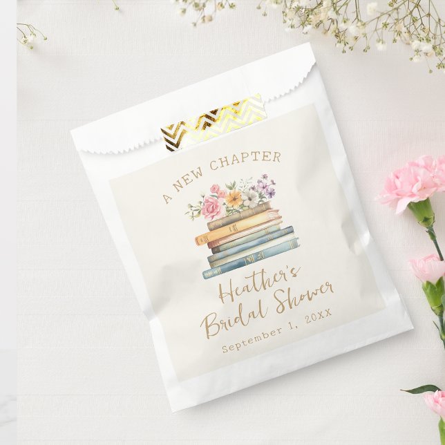 Ein neues Kapitel-Wildblume-Brautparty Geschenktütchen (A New Chapter Wildflower Books Bridal Shower Favor Bag by Painted Paperie
)