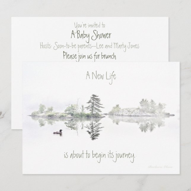 Ein neues Leben: Eine Reise beginnt gleich:-Loons: Einladung (Vorne/Hinten)