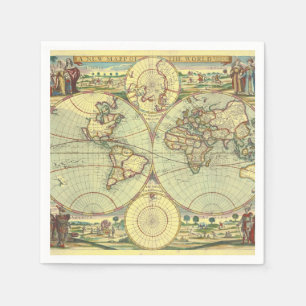 Ein neues mapp der Welt - Atlas Serviette