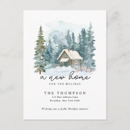 Ein neues Zuhause Winter-Handschrift Kalligrafie U Feiertagspostkarte