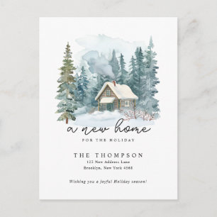 Ein neues Zuhause Winter-Handschrift Kalligrafie U Feiertagspostkarte