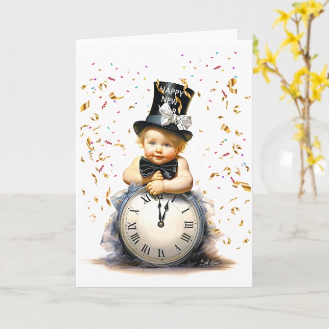 Ein Neujahr beginnt Karte (Gelbe Blume)