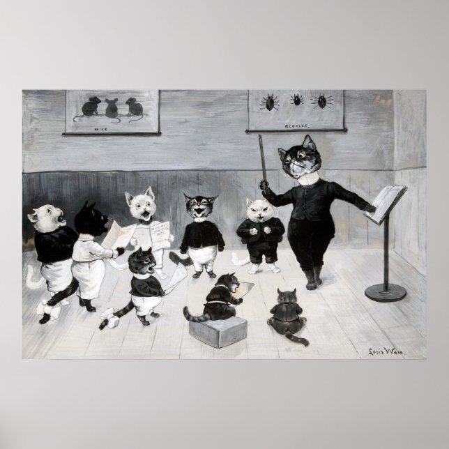 Ein Neujahrslied, Louis Wain Poster (Vorne)