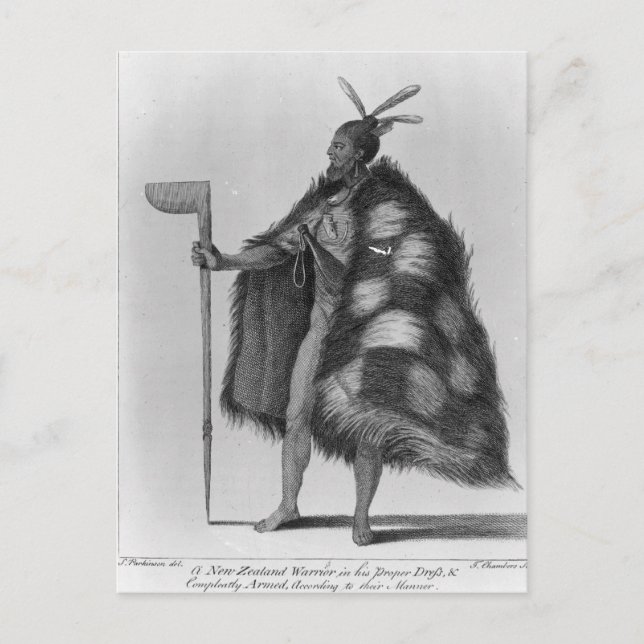 Ein neuseeländischer Krieger Postkarte (Vorderseite)