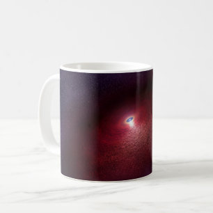Ein Neutronenstern mit einer Scheibe warmen Staubs Kaffeetasse