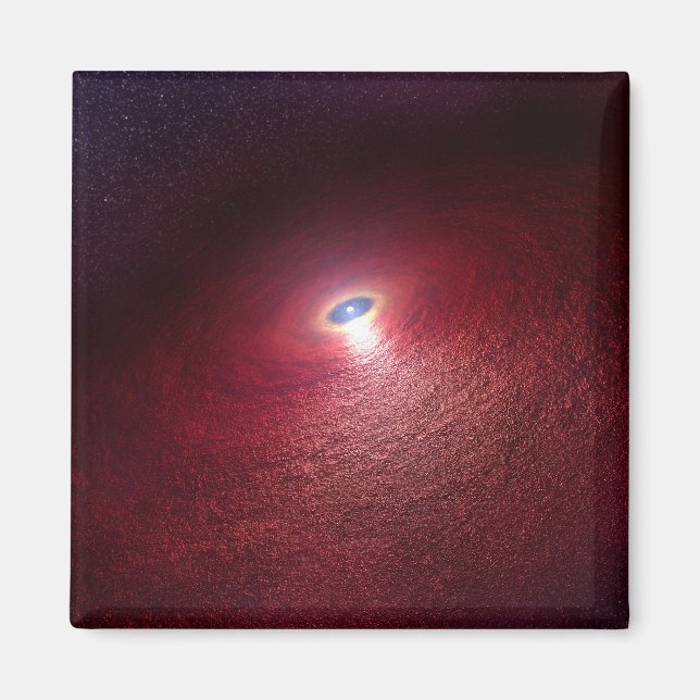 Ein Neutronenstern mit einer Scheibe warmen Staubs Magnet (Vorne)