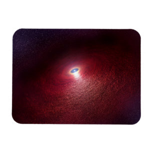 Ein Neutronenstern mit einer Scheibe warmen Staubs Magnet