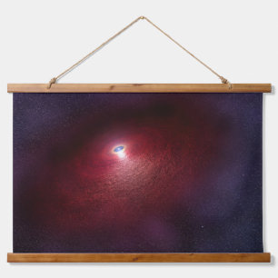 Ein Neutronenstern mit einer Scheibe warmen Staubs Wandteppich Mit Holzrahmen