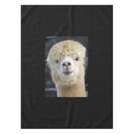 Ein niedlich flauschiges Alpaca-Gesicht Tischdecke