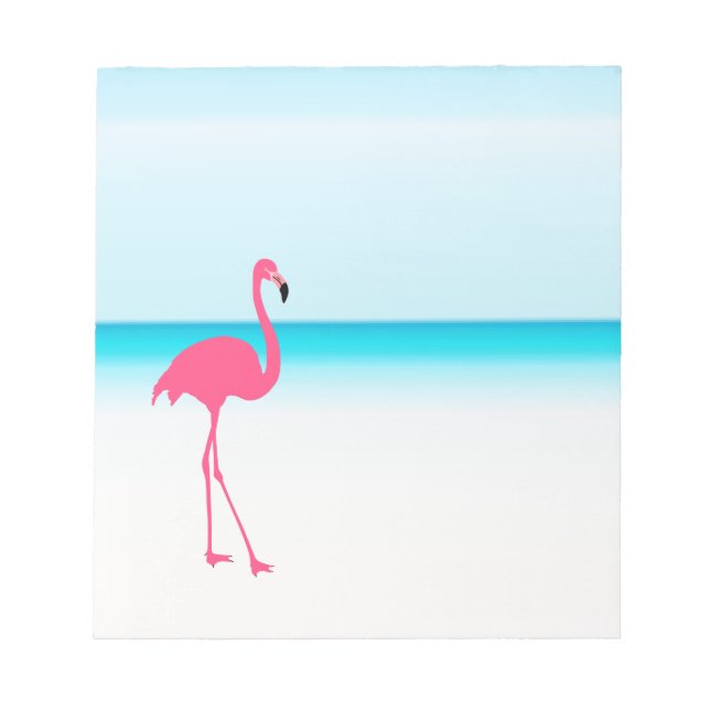 Ein niedlich rosa Flamingo am Strand Notizblock (Vorderseite)