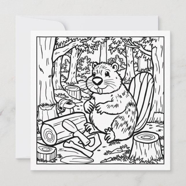 Ein Niedlicher Biber im Wald (Vorderseite)