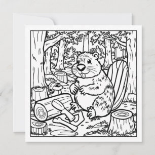 Ein Niedlicher Biber im Wald