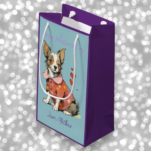 Ein niedlicher Chihuahua am Valentinstag Kleine Geschenktüte (Von Creator hochgeladen)