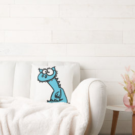 Ein niedlicher Drache in blau Kissen