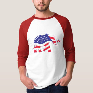 ein niedlicher Elefant aus der US-Flagge T-Shirt