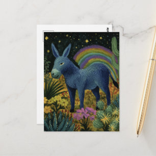 Ein niedlicher Esel in der Wüste Postkarte