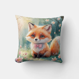 Ein Niedlicher Fuchs und rosa Bug Kissen