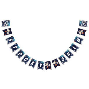 Ein niedlicher Halloween-Geburtstag. Wimpelkette