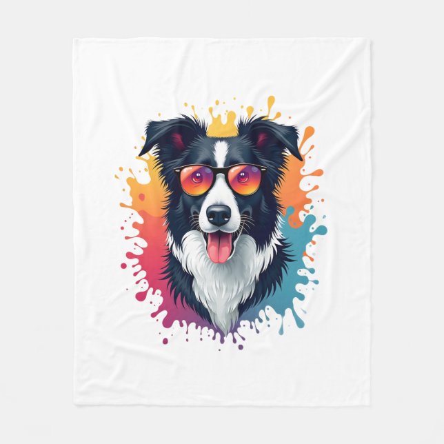 Ein niedlicher Hund Border Collie [RB#10009] Fleecedecke (Vorderseite)