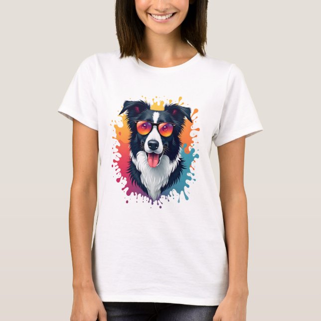 Ein niedlicher Hund Border Collie [RB#10009] T-Shirt (Vorderseite)