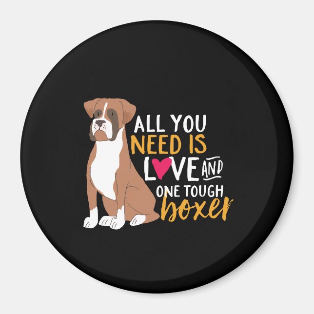 Ein Niedlicher Hund ist ein Boxer Hund. Magnet (Vorne)