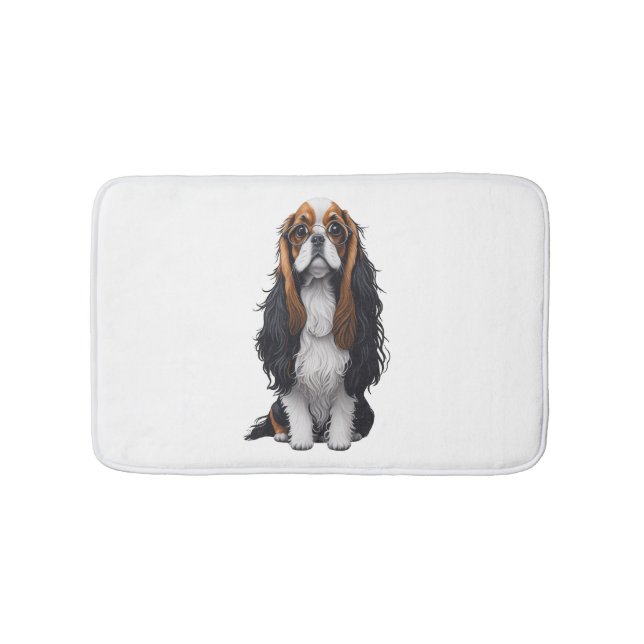 Ein niedlicher Hund König Charles Spaniel Badematte (Vorderseite)