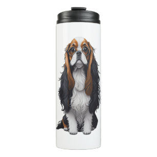 Ein niedlicher Hund König Charles Spaniel Thermosbecher