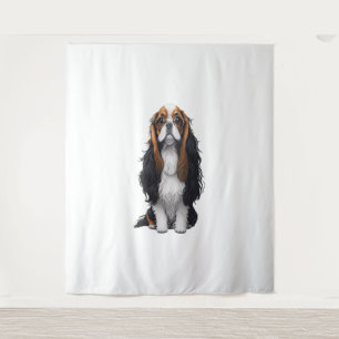 Ein niedlicher Hund König Charles Spaniel Wandteppich