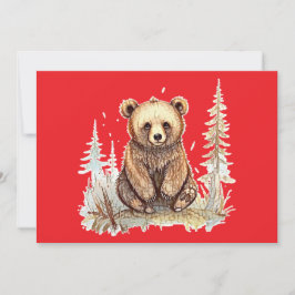 Ein niedlicher kleiner Bär - künstlerische Illustr Feiertagskarte