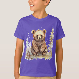Ein niedlicher kleiner Bär - künstlerische Illustr T-Shirt