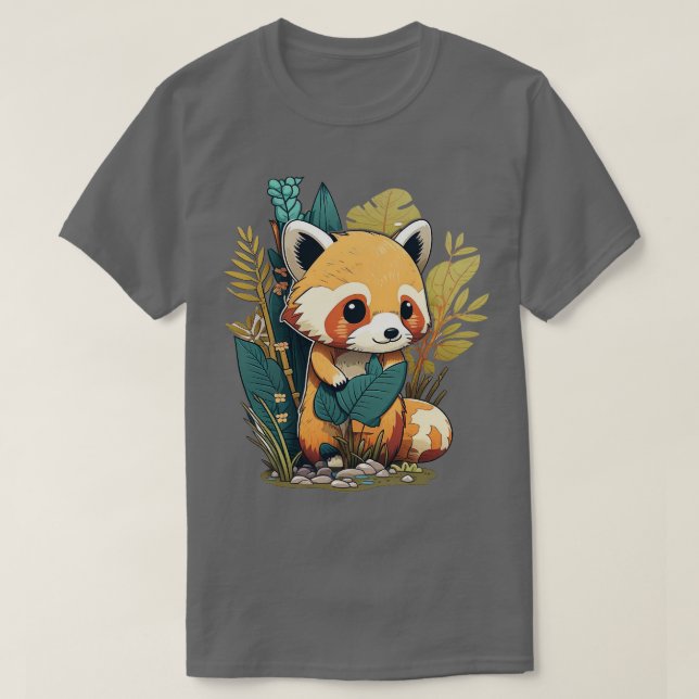 Ein niedlicher kleiner roter Panda im Wald T-Shirt (Design vorne)