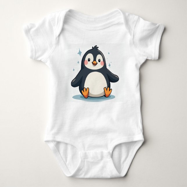 ein niedlicher Pinguin Baby Strampler (Vorderseite)