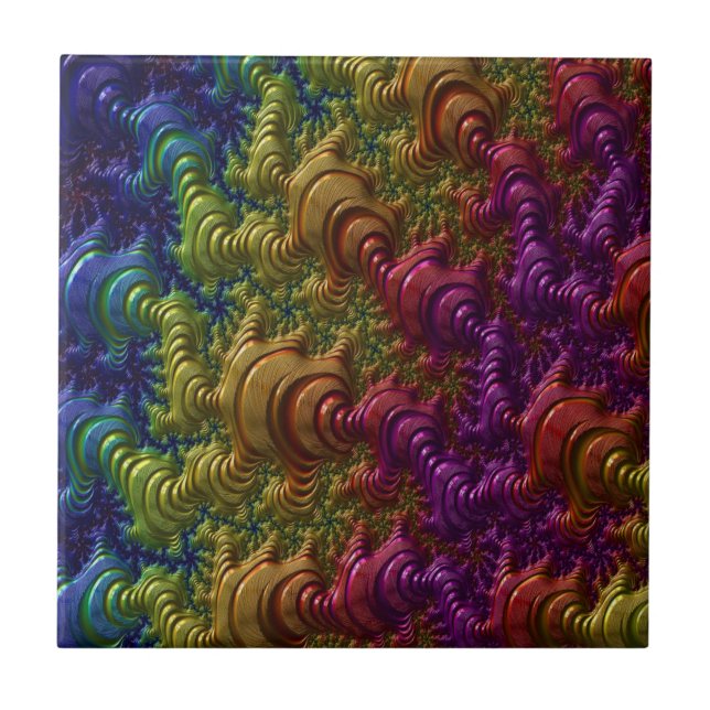 Ein niedlicher und lustiger Regenbogen Abstrakte T Fliese (Vorderseite)