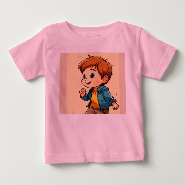 ein niedlicher unschuldiger Junge im Hemd für Baby T-shirt (Vorderseite)