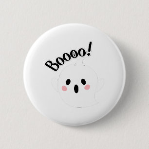 Ein Niedlicher, weißer Boo, Lässig Button