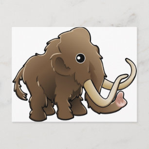 Ein niedlicher Wollmammut Postkarte