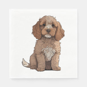 Ein niedliches braunes Cockapoo Serviette