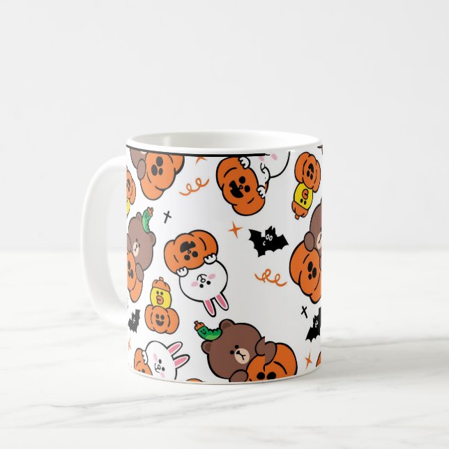 Ein Niedliches Bunny und Bären Halloween Kaffeetasse (Vorderseite Links)