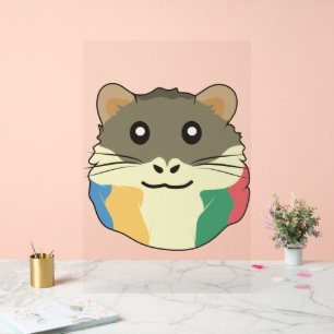Ein Niedliches Cartoon Tier mit mehrfarbigem Scarf Acrylschild