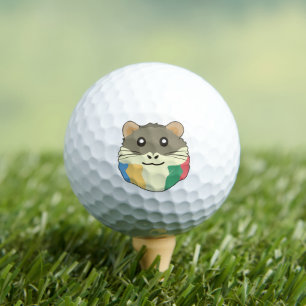 Ein Niedliches Cartoon Tier mit mehrfarbigem Scarf Golfball