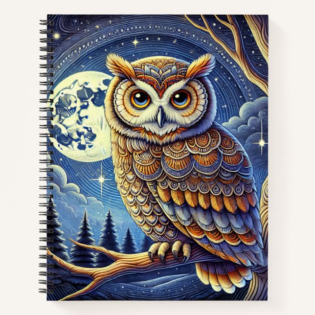ein niedliches Eule-Image-Notebook Notizbuch (Vorderseite)
