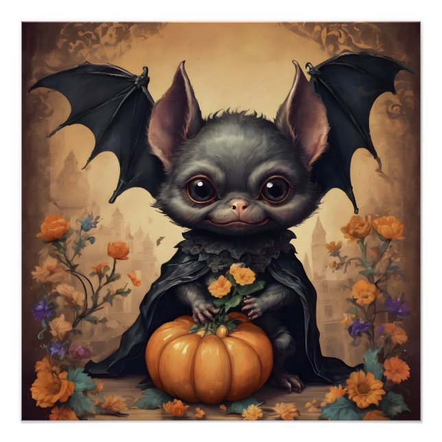Ein Niedliches Halloween-Bat hb1-Glossarposter Poster (Vorderseite)