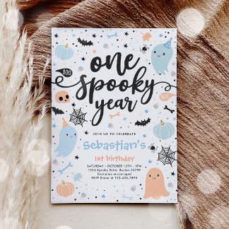 Ein Niedliches Jahr Halloween Ghost 1. Geburtstag Einladung