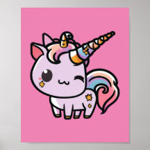 Ein niedliches kawaii Einhornposter