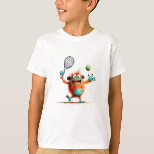 Ein niedliches Monster beim Tennisspielen T-Shirt