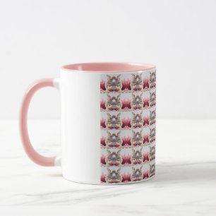 Ein Niedliches Ostersonniges rosa Herz mit Korb &  Tasse