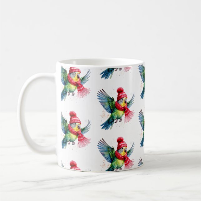 Ein Niedliches Parakeet in einer Tasse aus Winterh (Links)