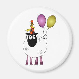 Ein niedliches Schaf zur Partyzeit Magnet