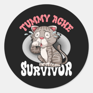 Ein Niedliches Tumorache-Survivor-Design für Katze Runder Aufkleber